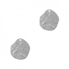 DQ Metal charm irregular 10x9mm Antique silver